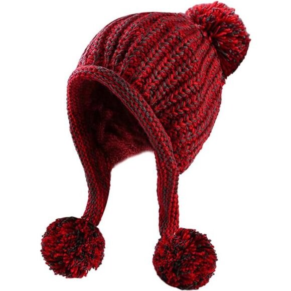 Women\'s Winter Peruvian Cover Ears Beanie Hat Ear Flaps Sherpa Ski Snow Hats main image 4